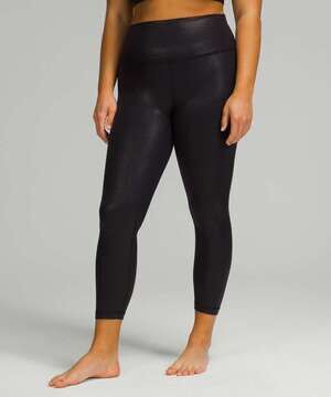 Lululemon Womens Align High Rise Black Shine Leggings Size 6 25" Inseam W5EB4S